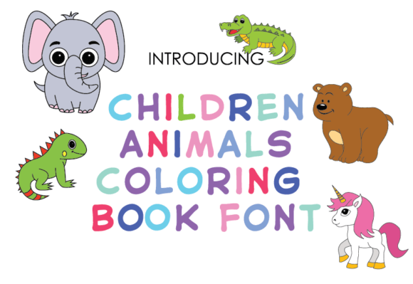 Children Animals Coloring Book: A Playful Decorative Font for Creative Branding Projects