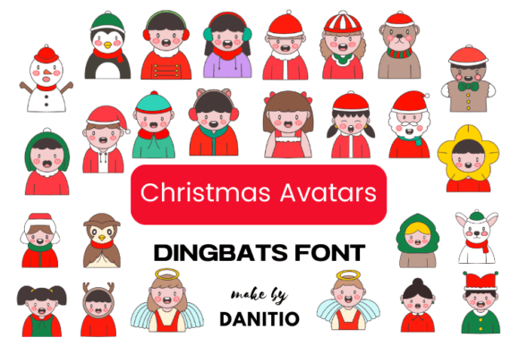 Christmas Avatars: A Festive Dingbat Font for Web Design and Digital Branding