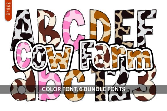 Cow Farm Bundle: A Playful Color Font for Creative Branding Projects