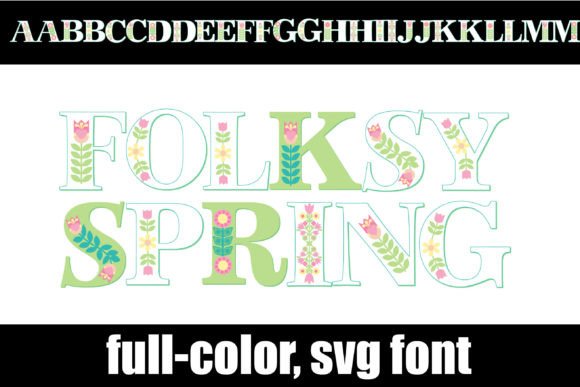 Folksy Spring: A Full-Color Serif Font for Handmade Labels and Floral Designs