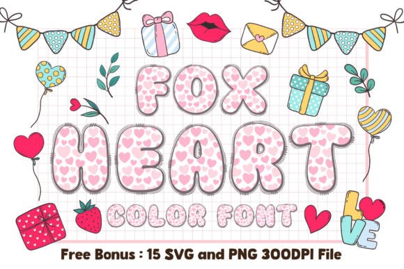 Fox Heart: A Cute Color Font for Crafters and Makers
