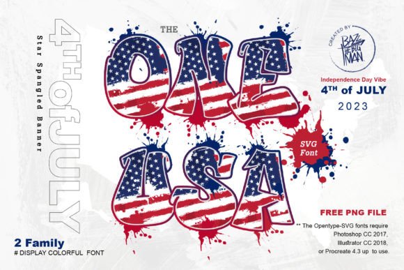 One Usa: A Patriotic Color Font for Creative Projects
