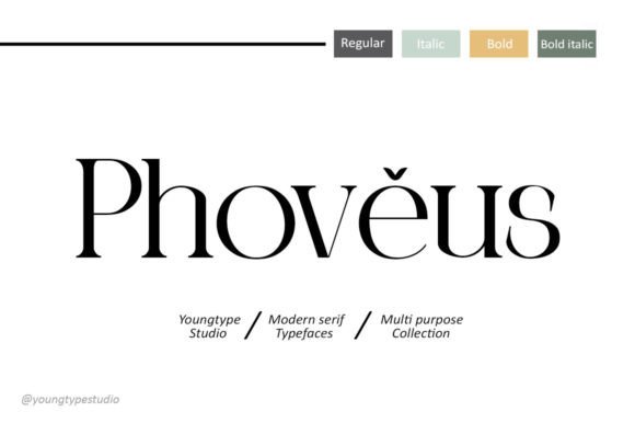 Phoveus: A Modern Serif Font for Elegant Web Design