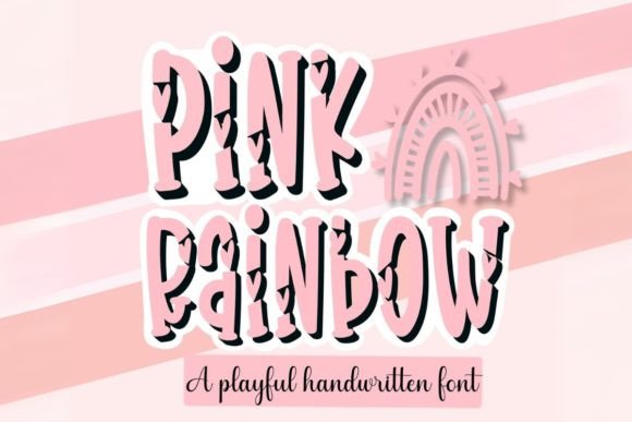 Pink Rainbow Font: A Cute Decorative Typeface for Business Branding