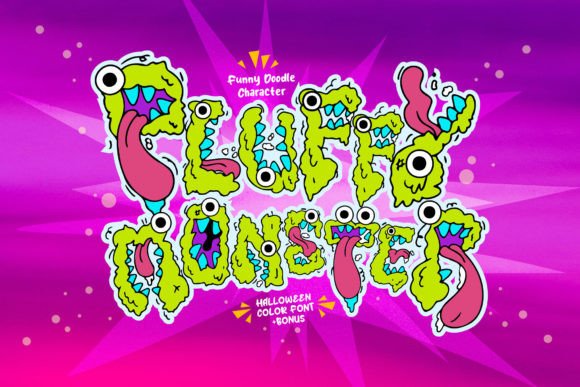 Pluffy Monster: A Halloween-Themed Color Font for Playful Editorial Design