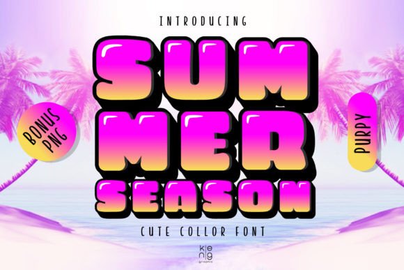 Summer Season Purpy: A Color Font for Editorial Design and Digital Publishing
