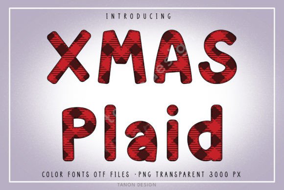 Xmas Plaid Color Font for Christmas-Themed Web Design