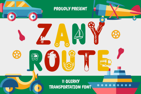 Zany Route: A Playful Typeface for Transportation-Themed Design Projects